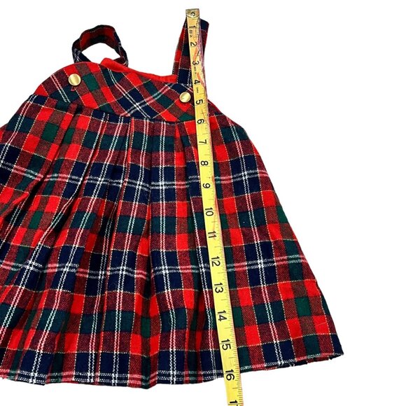 Vintage Plaid Toddler Skirt Jumper Dress XL 24 Months Wool Blend - Picture 5 of 5